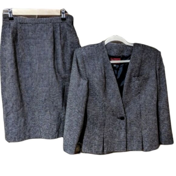 Vintage NWT Sassoon 2 piece suit 8/9 wool blend skirt career blazer - Picture 1 of 8